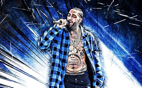 Download Wallpapers 4k Nipsey Hussle Grunge Art American Rapper