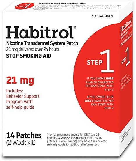 Habitrol Nicotine Transdermal System Patch Stop Smoking Aid Step 1