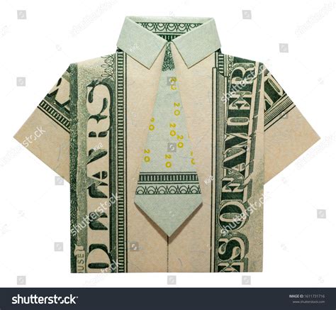 Money Origami Shirt Tie Folded Real Stock Photo 1611731716 Shutterstock