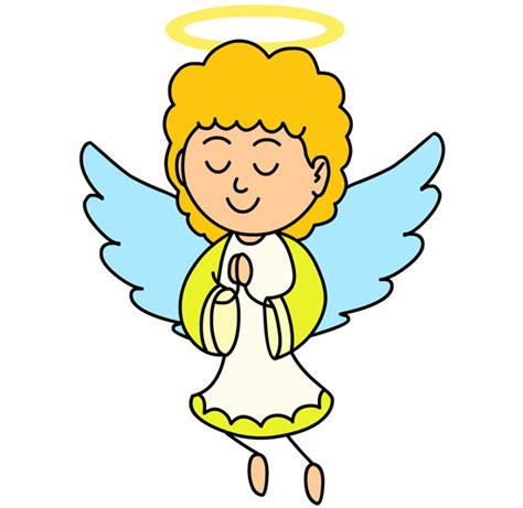 Angel Clipart Praying Angel In Yellow Dress Classroom