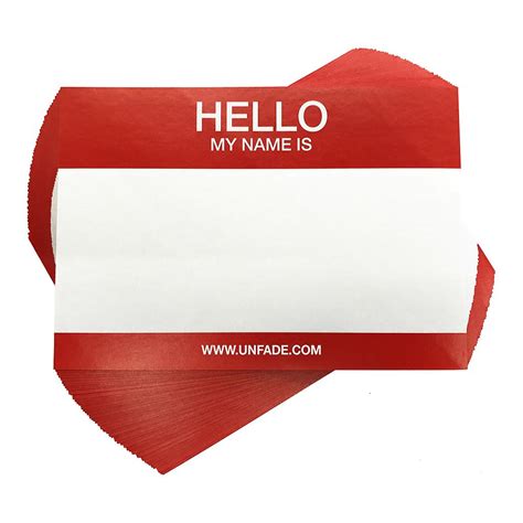 Hello My Name Is Stickers Red 100 Pcs Unfade