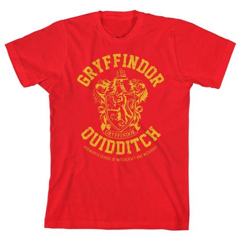 Boys Gryffindor Shirt Youth Quidditch Apparel For Boys Gryffindor