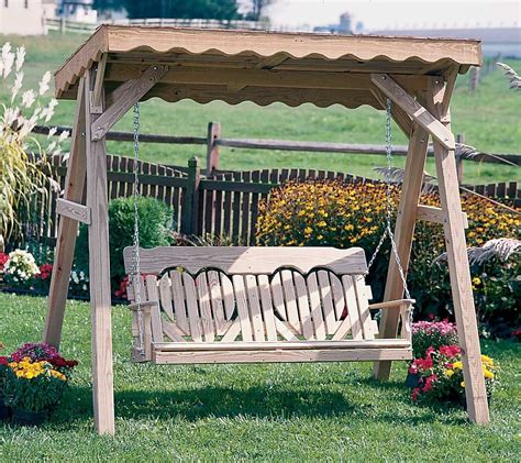 Amish Furniture Swings Porch Swing Outdoor Patio Swing Cedar Roof