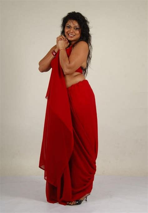 Swathi Varma Hot Looking Red Saree Photoshoot One Cine Gallery