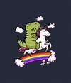 Unicorn and T rex Digital Art by Unibread AB