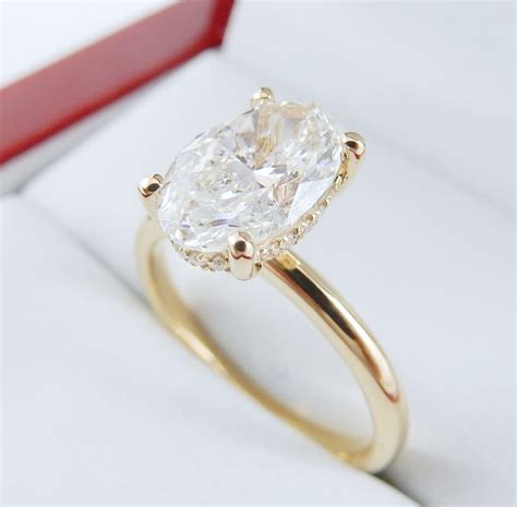 Oval Diamond Engagement Ring With Hidden Halo Style4318 Diamondnet