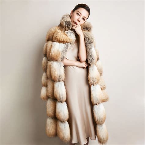 Luxury Fur Coat Women Russia Winter Thick Warm Fur Natural Fox Fur