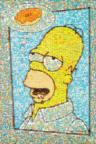 The Simpsons Homer Donut Mosaic Poster 24x37 Bananaroad