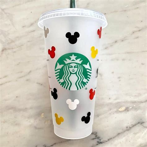 Classic Mickey Printed Starbucks Cup Starbucks Diy Starbucks Cups