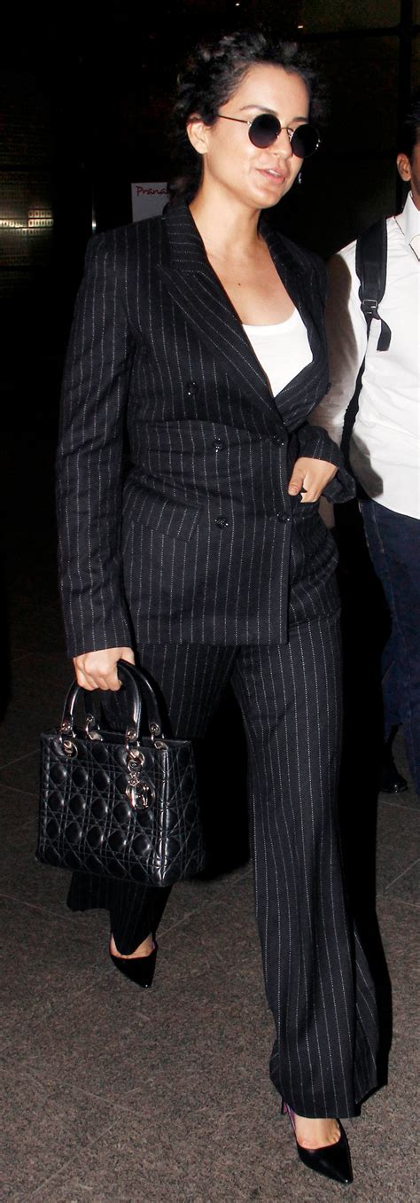Kangana Ranaut In Monochrome Power Suit And Rs 42 Lakh Bag Nails