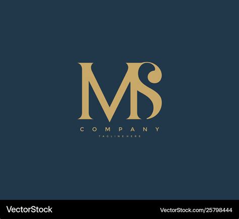 Elegant Ms Letter Linked Monogram Logo Design Vector Image