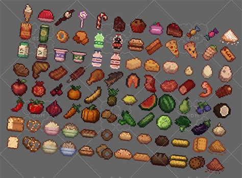 96 Pixel food icons | GameDev Market