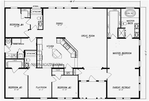Single Floor Barndominium Floor Plans With Large Garage