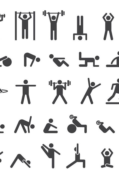 Fitness Symbols Sport Exercise Stylized People Making Exerc 947194