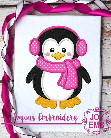 Instant Download Penguin Applique Machine Embroidery Design Etsy