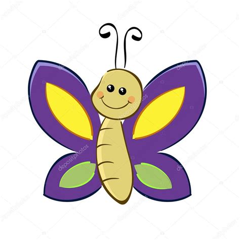 Vector Cartoon Cute Butterfly — Vetores De Stock © Yusakp 47402465