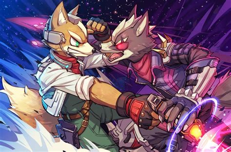 Fox Mccloud And Wolf Odonnell Super Smash Bros And 1 More Drawn By