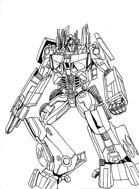 Optimus Prime Warrior Coloring Page Free Printable Coloring Pages For
