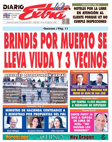 Portada Diario Extra Jueves 7 De Enero 2021 PeriÓdico Digital Y