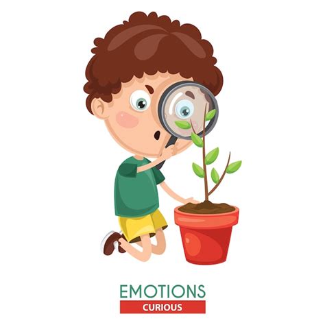 Ilustración Vectorial De La Emoción Curiosa Del Niño Vector Premium