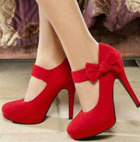 Red Bow Heels Ribbon Heels Bow High Heels Prom Heels Red Shoes