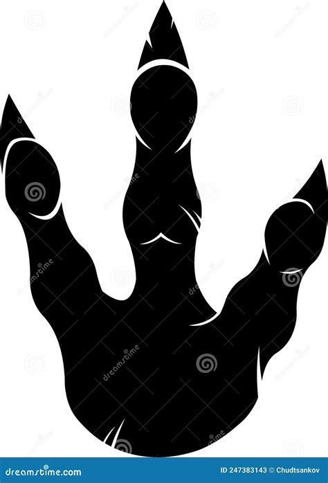 Silueta De Pata Negra De Allosauro Dinosaurio Con Diseño De Logotipo De Impresión De Garras