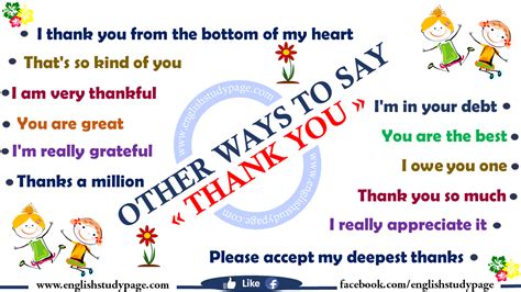 Other Ways To Say Thank You In English English Study Page