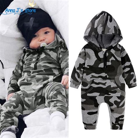 Christmas Spring Autumn Baby Clothing Newborn Camouflage Rompers 0 24m