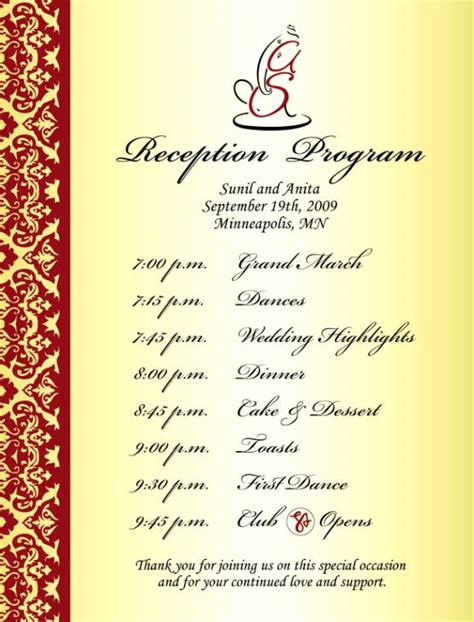 Church tea party program sample free program template. Download free software Reception Program For Wedding - backupforless