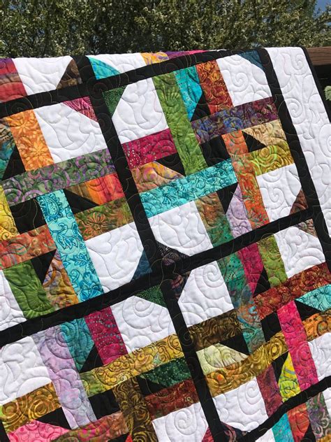 Jelly Roll Quilt Pattern Star Jam Quilt Pattern Sizes Etsy Quilts