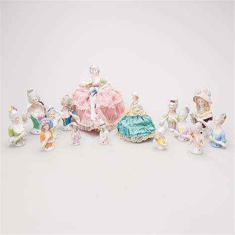 15 Porcelain Half Dolls Pin Cushion Dolls The First Half Of The 20th