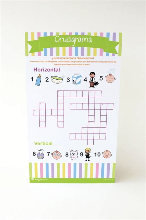 Crucigrama Juegos Para Baby Shower Para Imprimir Con Respuestas Pin