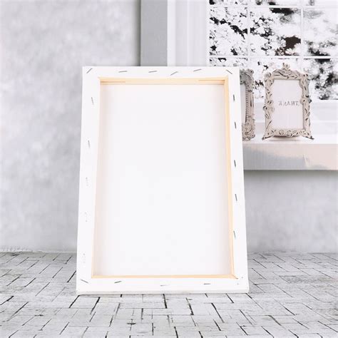 Blank Artist Canvas Art Board Plain Painting Stretched Framed White