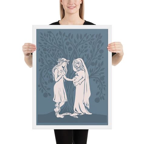 Mary And Eve Garden Of Eden Mother Mary Bible Art Etsy