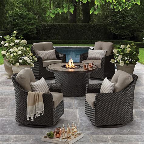Collection by brown jordan services. Member's Mark Agio Heritage 5-Piece Outdoor Fire Pit Chat ...