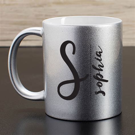 Personalized Any Name And Initial Metallic Mug Tsforyounow
