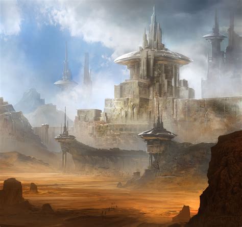 Desert Ruins By Jbrown On Deviantart Sci Fi Landscape Fantasy