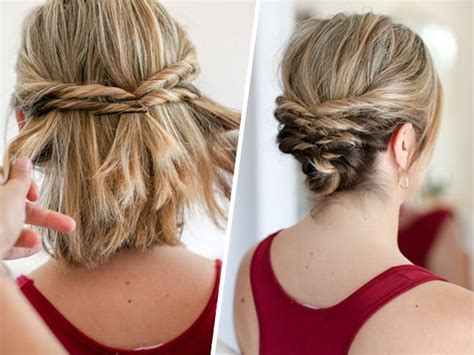 This Quick Messy Updo For Short Hair Is So Cool Short Hair Styles