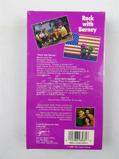 Rock With Barney Vhs 1992 Brand New Sealed D2 45986980816 Ebay