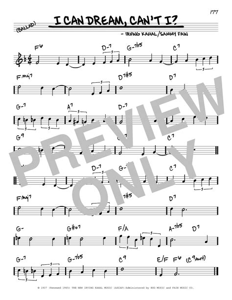 i can dream can t i sheet music sammy fain real book melody and chords