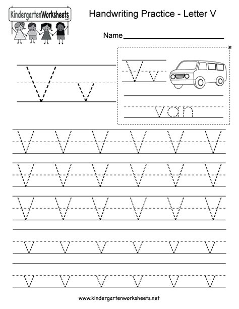 Letter V Worksheets For Kindergarten