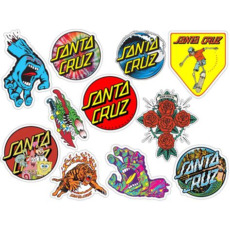 Santa Cruz Skateboards Ver 1 Vinyl Sticker Pack Stickers For Phones