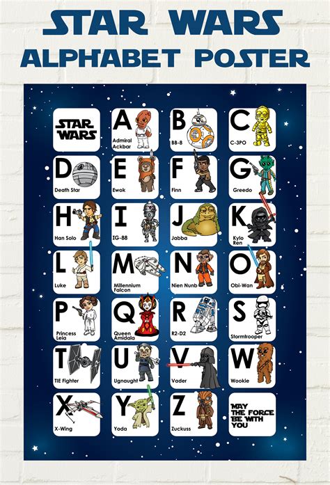 Instant Download Star Wars Kids Alphabet Characters Print Etsy