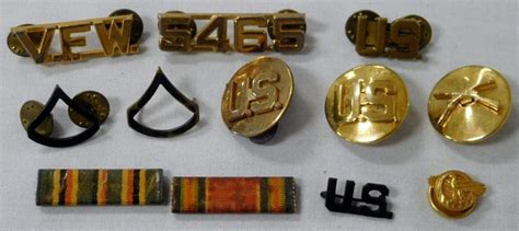 Lot Vintage Lot Of 12 Misc U S Military Uniform Lapel Pins Etc