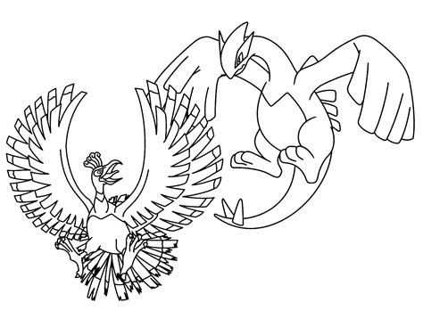 Pokemon Lugia Colouring Pages Page 2 Sketch Coloring Page