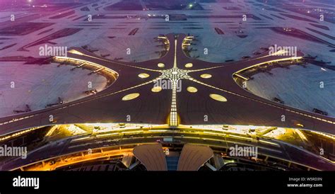 The Beijing Daxing International Airport Is Illuminated By Light