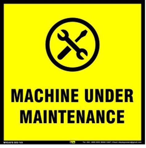 Mr Safe Machine Under Maintenance In Pvc Sticker 8 Inch X 8 Inch