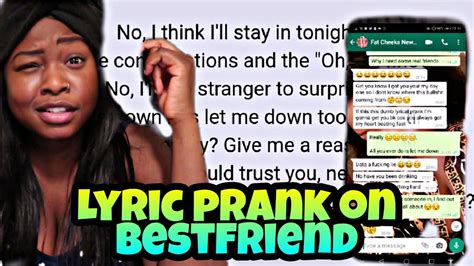 Lyric Prank On Bestfriend She Cried Youtube