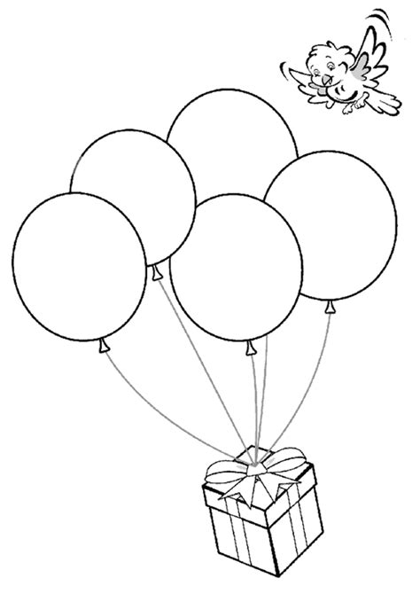 Uçan Balon Boyama Sayfası Okulöncesitr