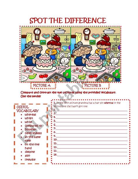 Spot The Differences Esl Worksheet By Nikkomary